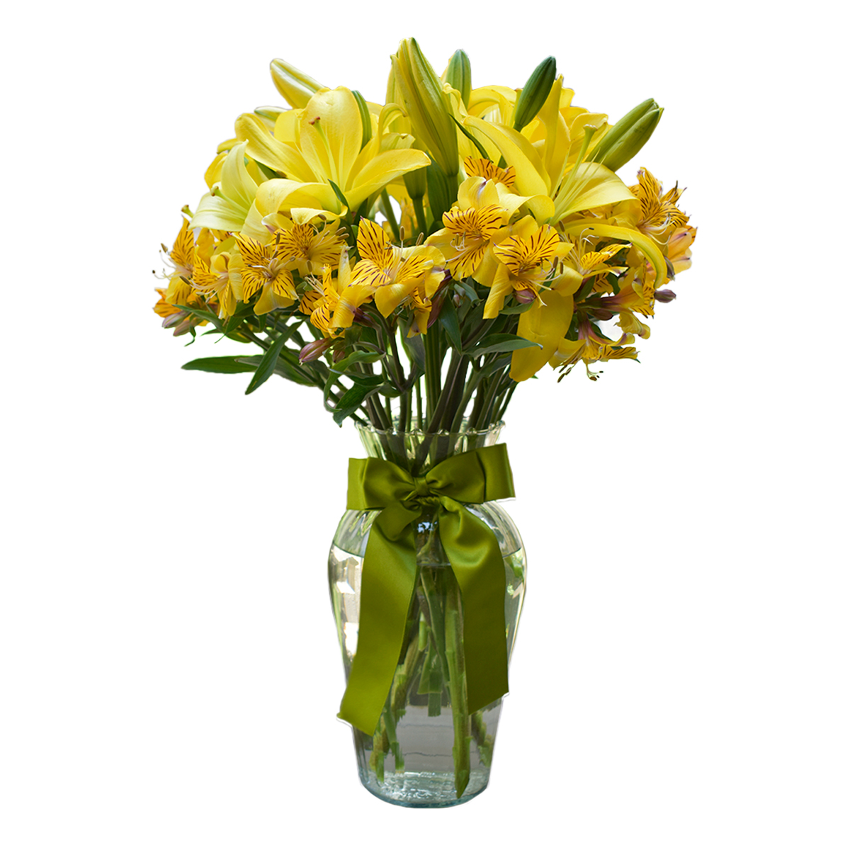 Jarrón de lilis amarillas con astromelias - Detalles a distancia | Envía  flores