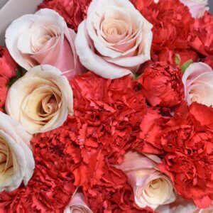 Ramo de rosas con claveles