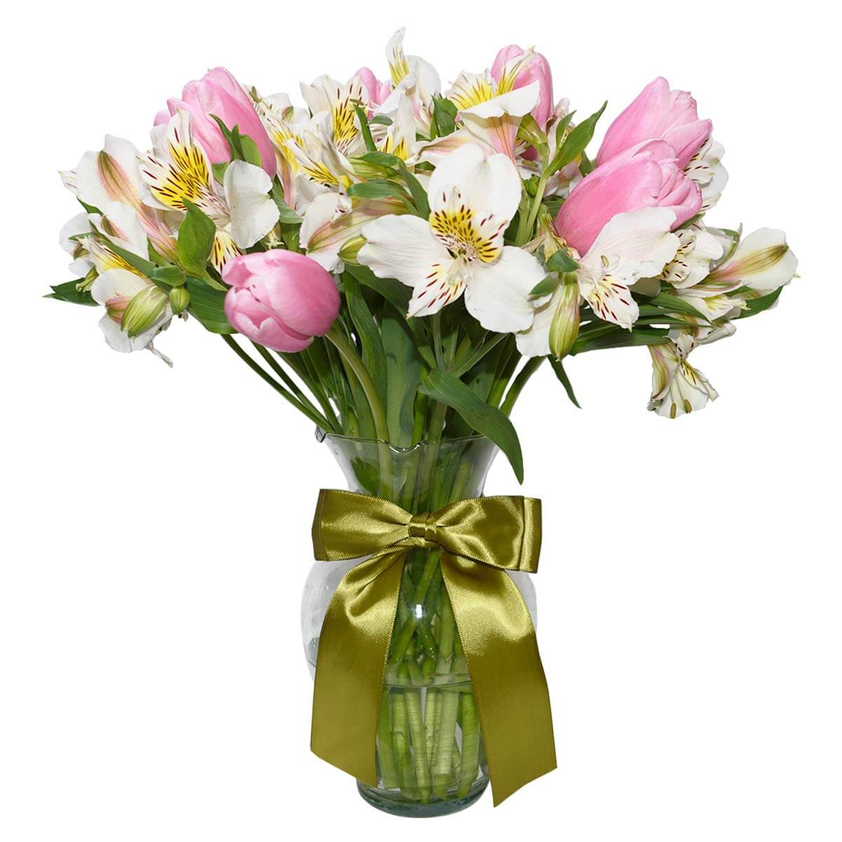 Florero de tulipanes y astromelias - Detalles a distancia | Envía flores