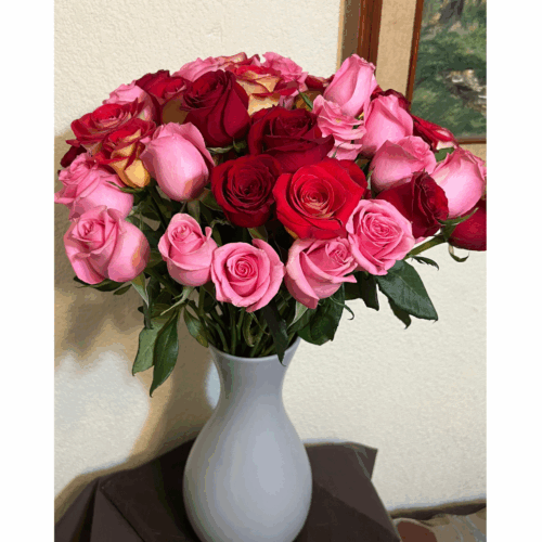 Florero con rosas